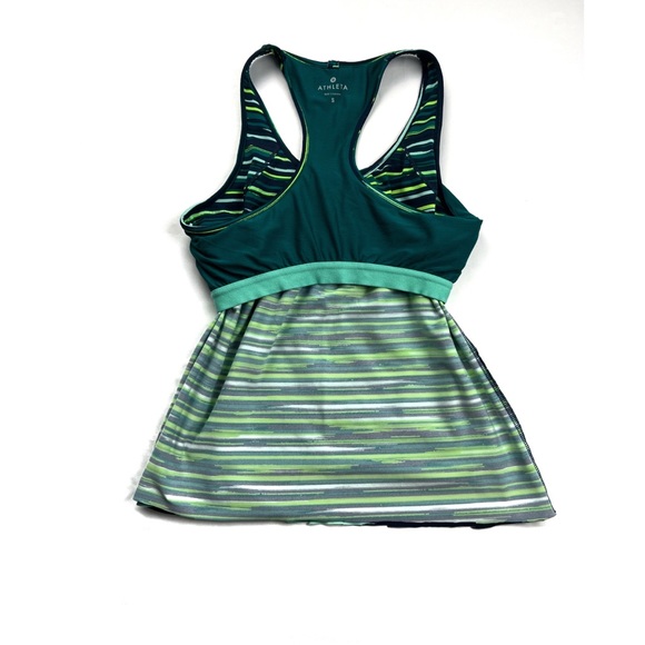 Athleta Painted Green stripped Tank Top Sz:Small - Picture 6 of 8